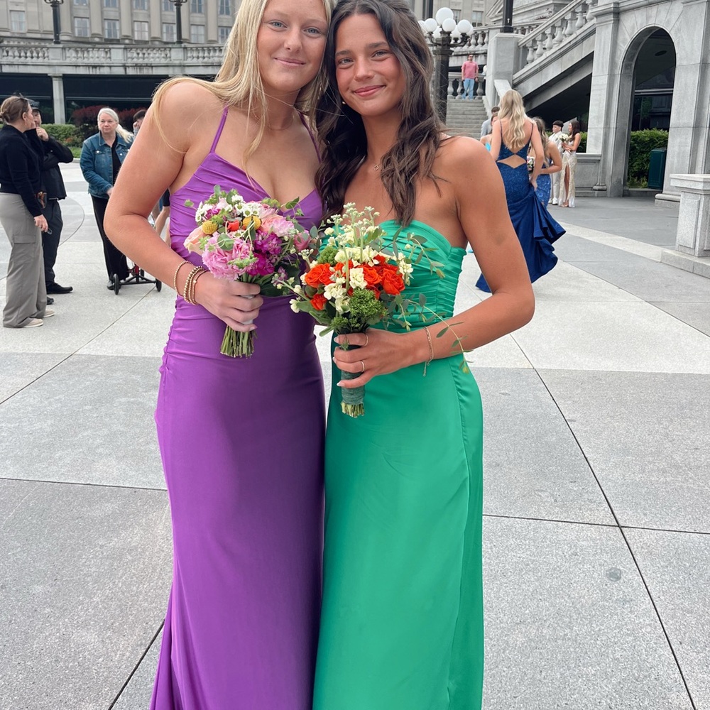 Purple mermaid prom dress